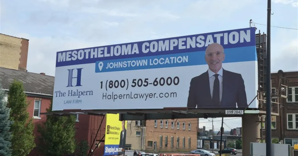 Halpern Law Firm billboard located in Johnstown, PA