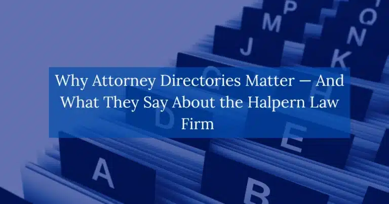 Why Attorney Directories Matter — And What They Say About the Halpern Law Firm