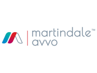 Martindale Avvo logo with a multicolor ribbon icon to the left.